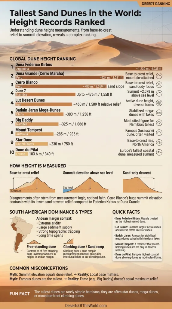 Great Dune of Namib, the tallest sand dune in the world, stands majestically over the desert landscape.